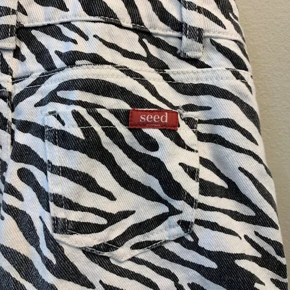 SEED HERITAGE Zebra Print Shortalls Girls 4 4T Denim Spring Shorts Overalls Kids - Picture 7 of 9